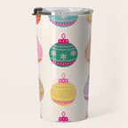 Retro Colorful Christmas Baubles Travel Mug Gallery Image 3