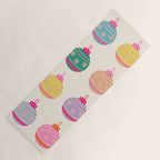 Retro Colorful Christmas Baubles Yoga Mat Gallery Image 1