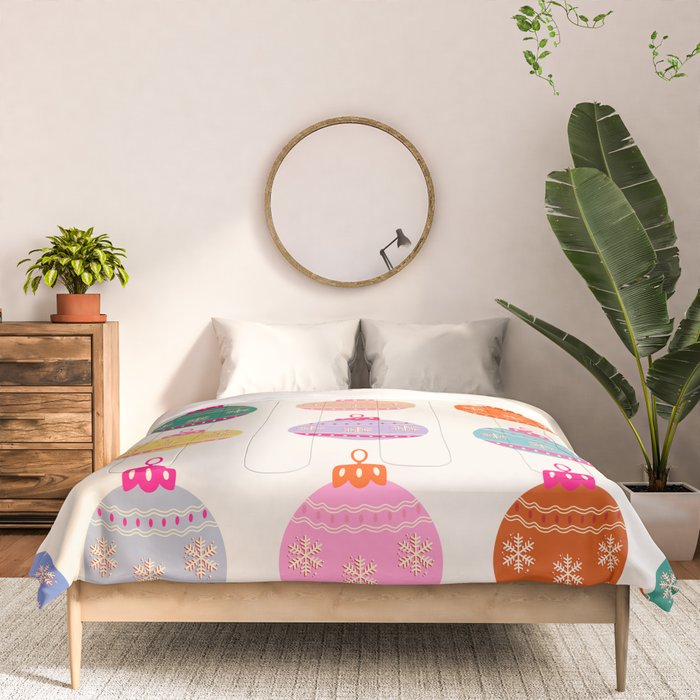 Retro Colorful Christmas Baubles Comforter Gallery Image 3