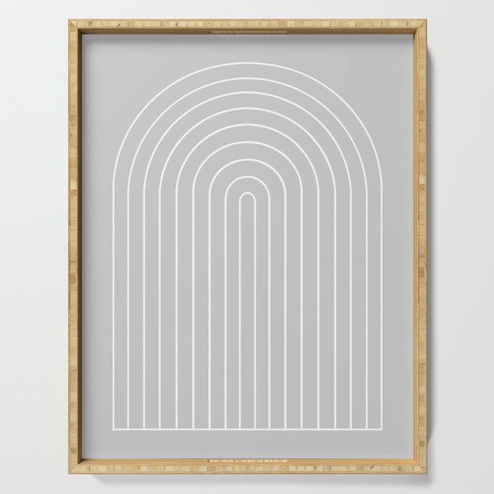 Minimal Arch XLVI Light Grey Modern Geometric Lines Serving Tray Gallery Image 1