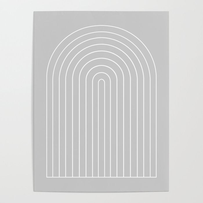 Minimal Arch XLVI Light Grey Modern Geometric Lines Poster Gallery Image 4