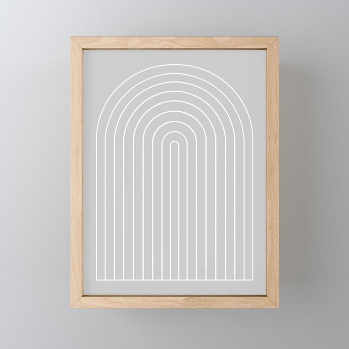 Minimal Arch XLVI Light Grey Modern Geometric Lines Mini Art Print Gallery Image 1