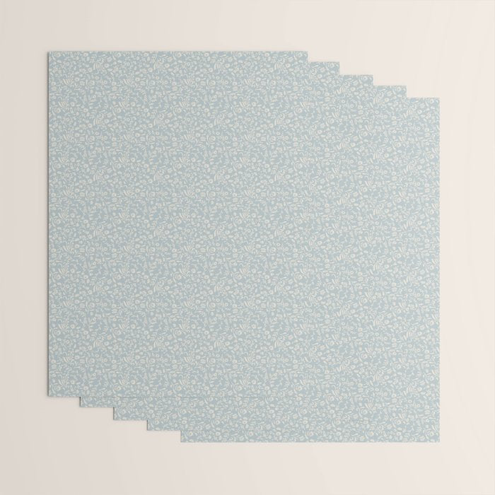 Ditsy Toile Floral - Aquamarine Wrapping Paper Gallery Image 3