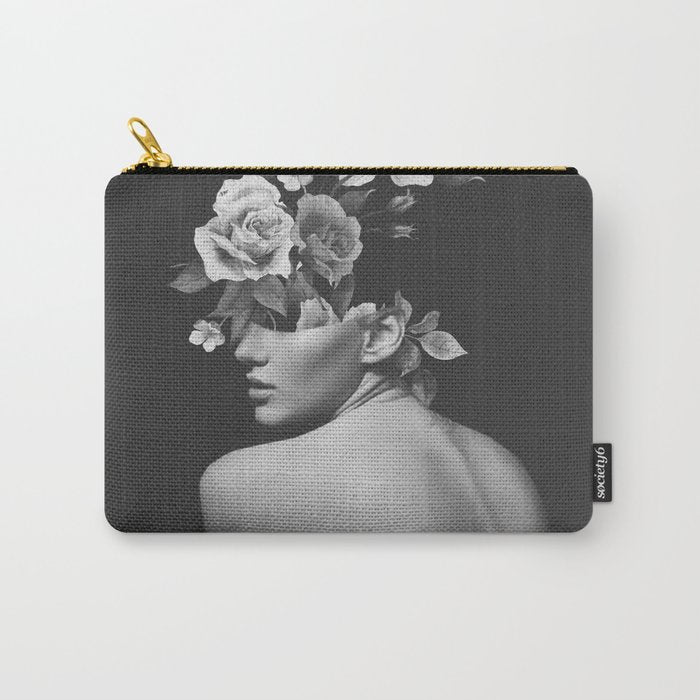 Night Garden Black and White Carry All Pouch Gallery Image 1