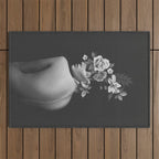 Night Garden Black and White Outdoor Rug Gallery Image 1