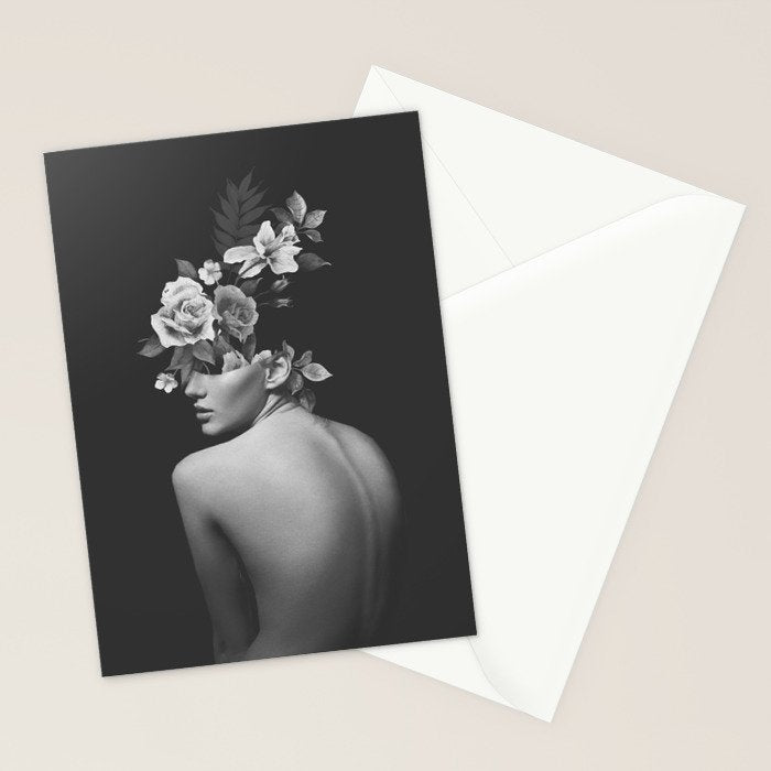 Night Garden Black and White Stationery Card Gallery Image 2
