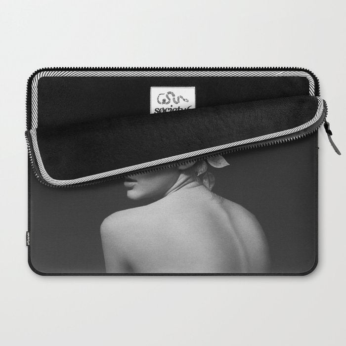 Night Garden Black and White Laptop Sleeve Gallery Image 2