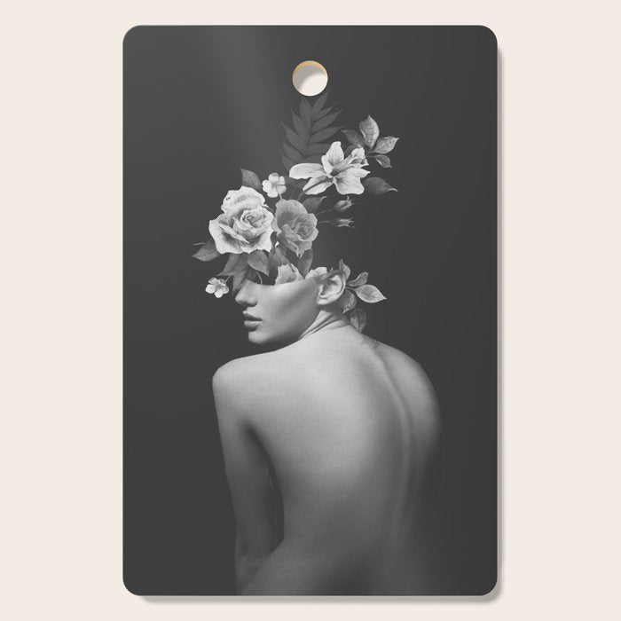 Night Garden Black and White Cutting Board Gallery Image 1
