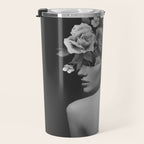 Night Garden Black and White Travel Mug Gallery Image 3
