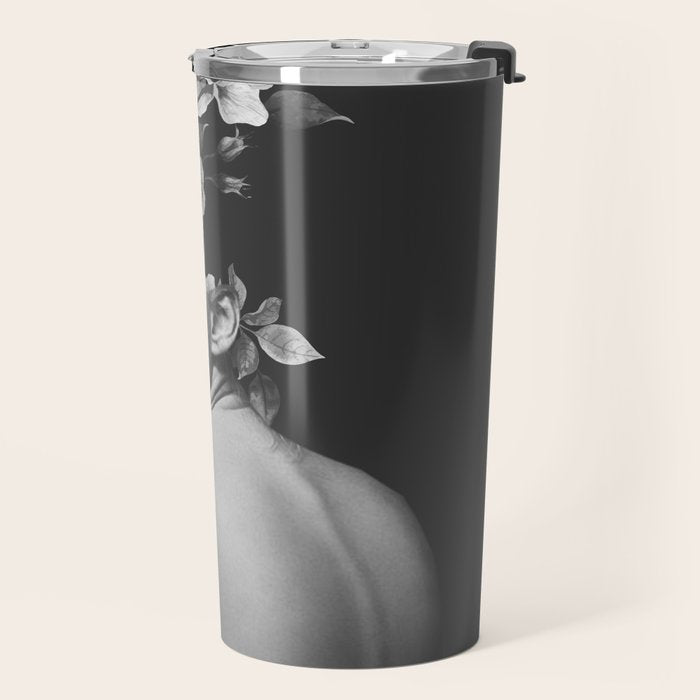 Night Garden Black and White Travel Mug Gallery Image 2