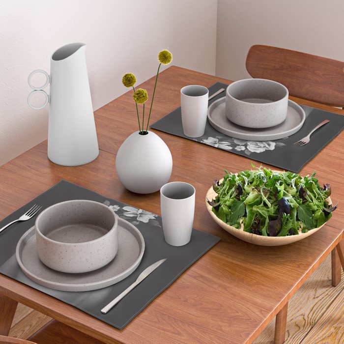 Night Garden Black and White Placemat Gallery Image 2