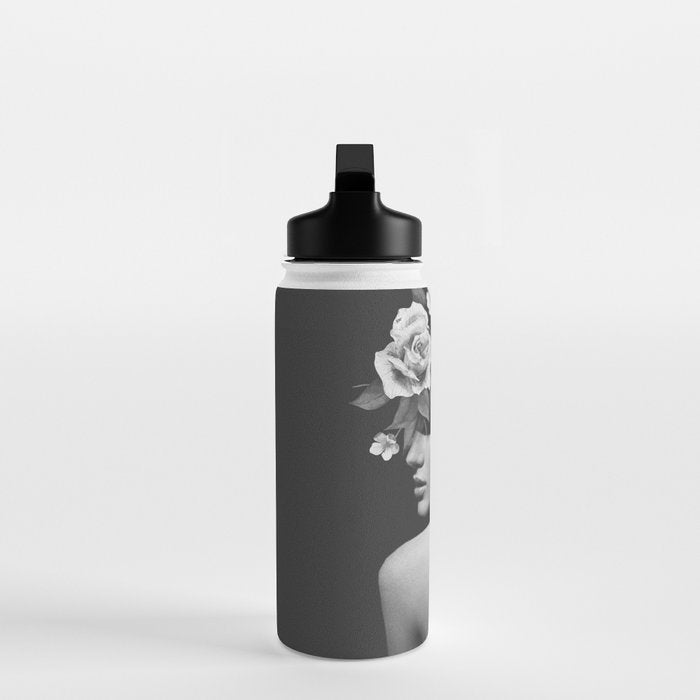 Night Garden Black and White Water Bottle Gallery Image 3