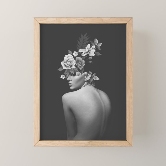 Night Garden Black and White Mini Art Print Gallery Image 1