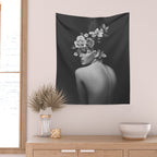Night Garden Black and White Wall Tapestry Gallery Image 2
