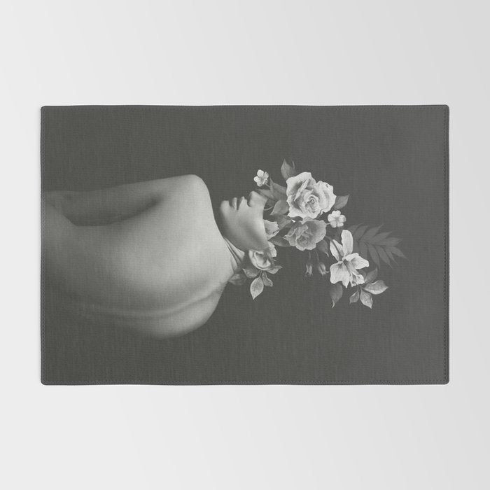 Night Garden Black and White Rug Gallery Image 2