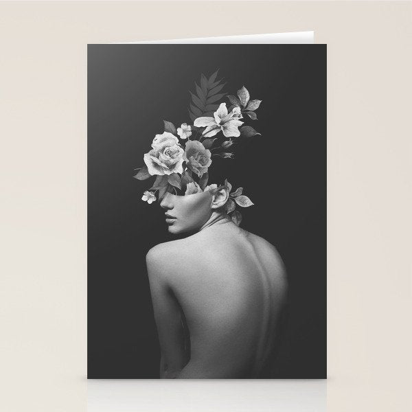 Night Garden Black and White Stationery Card Gallery Image 2