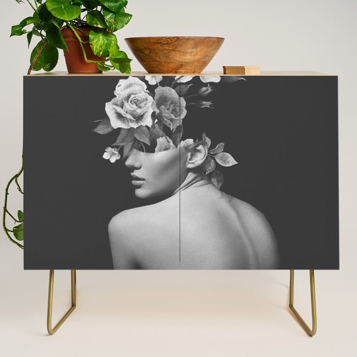 Night Garden Black and White Credenza Gallery Image 1