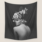 Night Garden Black and White Wall Tapestry Gallery Image 4