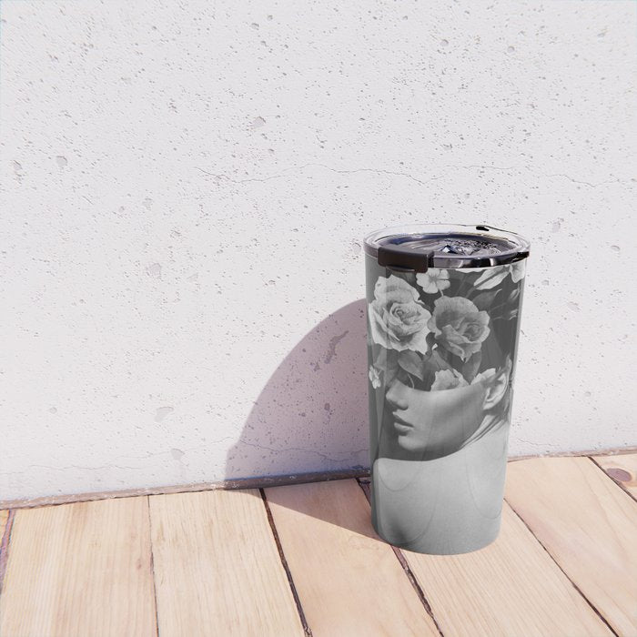 Night Garden Black and White Travel Mug Gallery Image 4