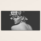 Night Garden Black and White Desk Mat Gallery Image 3
