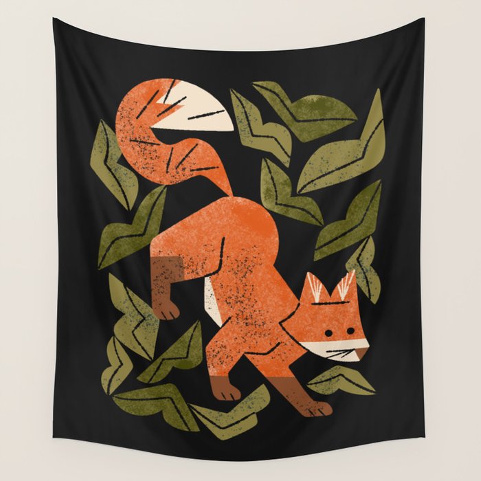 Fox In The Brush Wall Tapestry Gallery Image 4