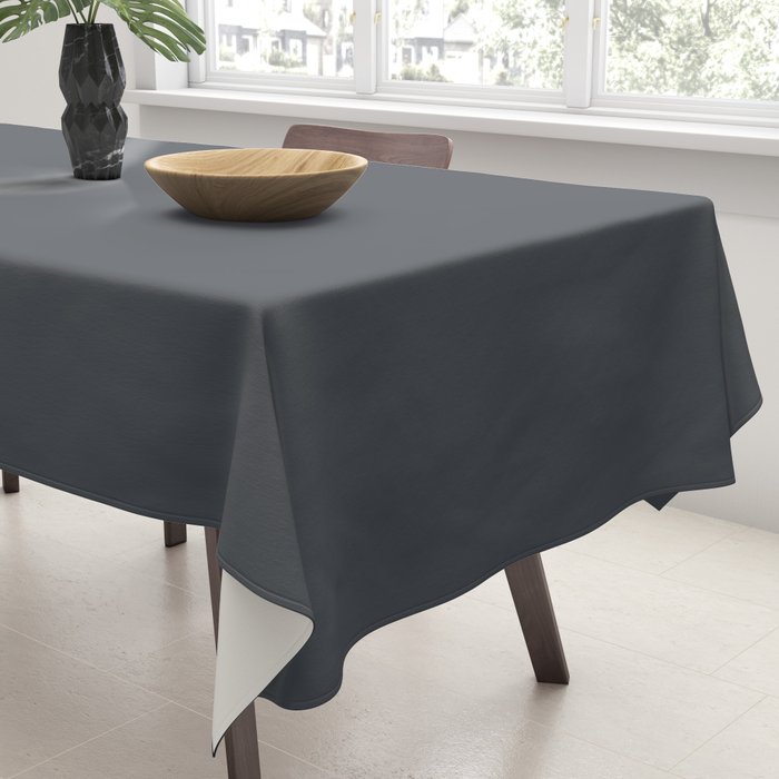 Cool Tone Grey Solid Color Tablecloth Gallery Image 3