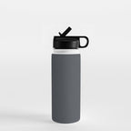 Cool Tone Grey Solid Color Water Bottle Gallery Image 1