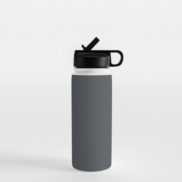 Cool Tone Grey Solid Color Water Bottle Gallery Image 1