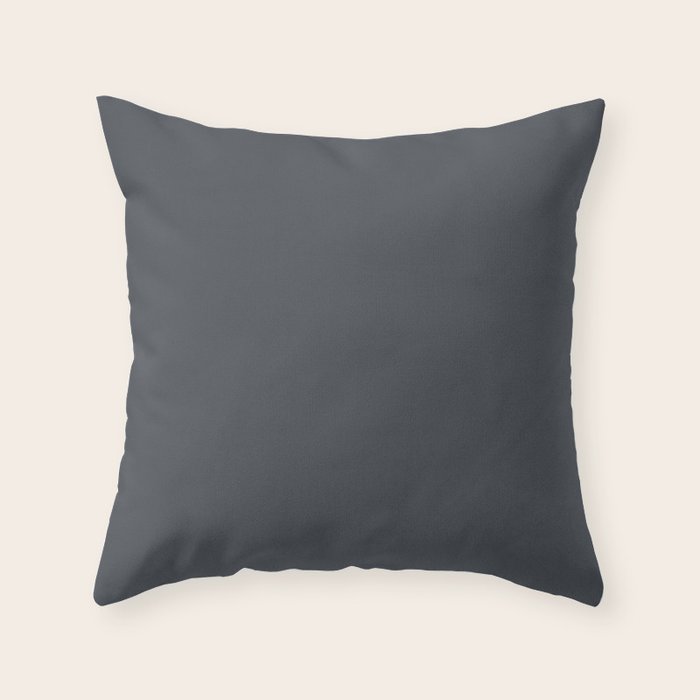 Cool Tone Grey Solid Color Throw Pillow Gallery Image 1