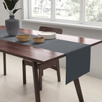 Cool Tone Grey Solid Color Table Runner Gallery Image 2