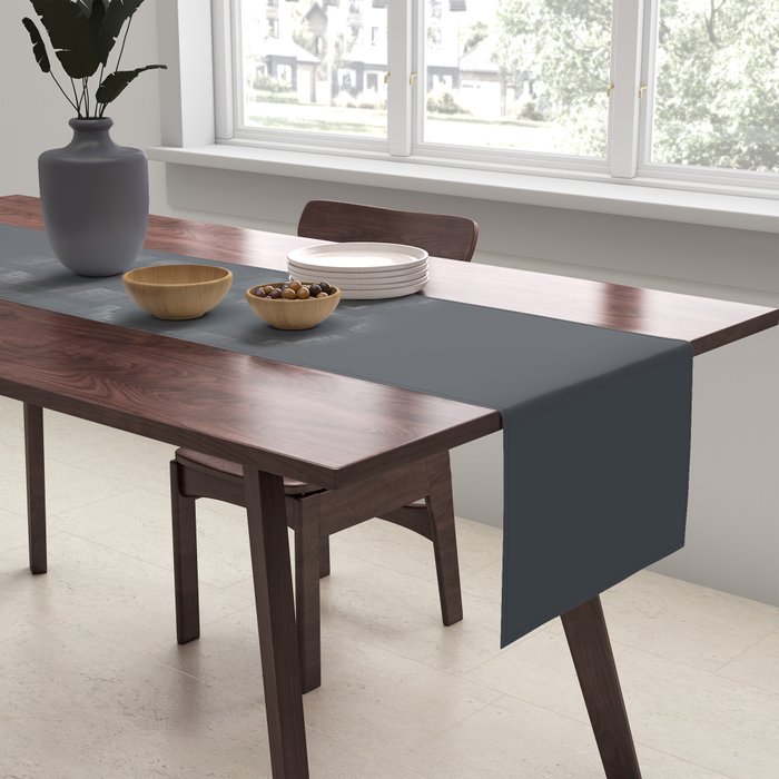 Cool Tone Grey Solid Color Table Runner Gallery Image 2