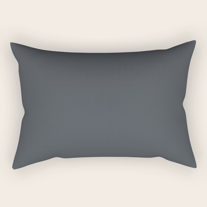 Cool Tone Grey Solid Color Rectangular Pillow Gallery Image 1
