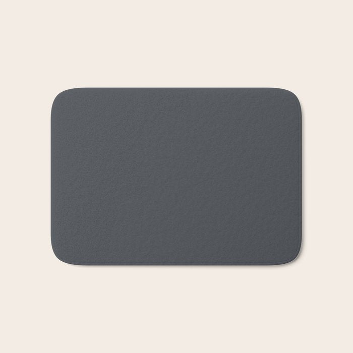 Cool Tone Grey Solid Color Bath Mat Gallery Image 1
