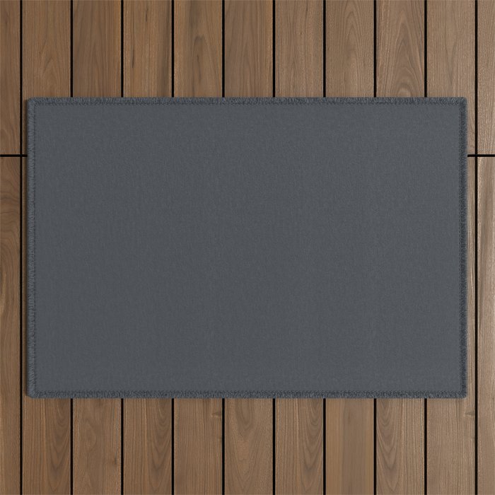 Cool Tone Grey Solid Color Outdoor Rug Gallery Image 1