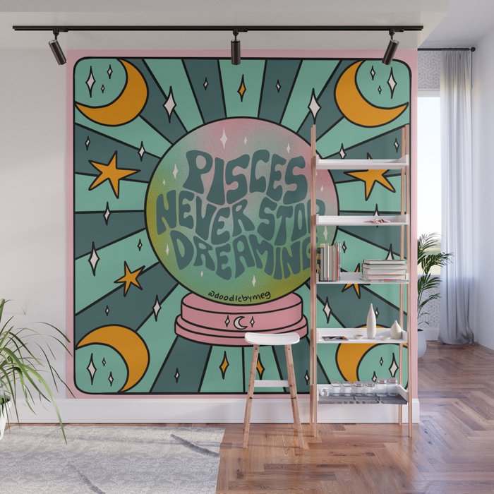 Pisces Crystal Ball Wall Mural Gallery Image 1