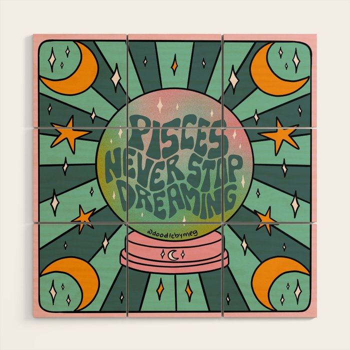 Pisces Crystal Ball Wood Wall Art Gallery Image 1