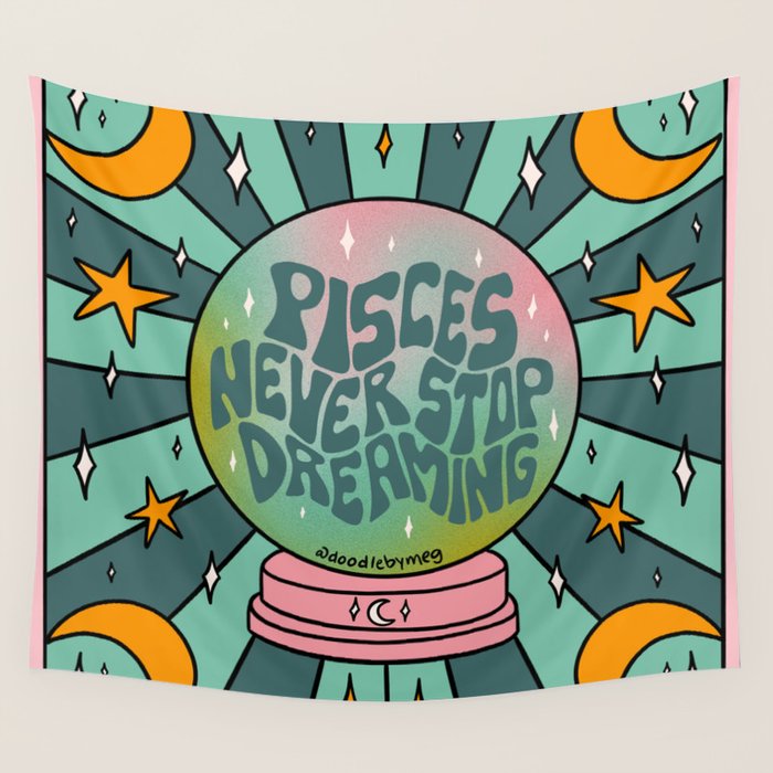 Pisces Crystal Ball Wall Tapestry Gallery Image 4