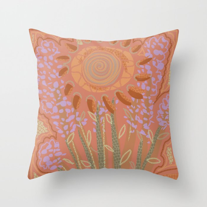 Fields of Burnt Sienna and Lavender Throw Pillow Gallery Image 6