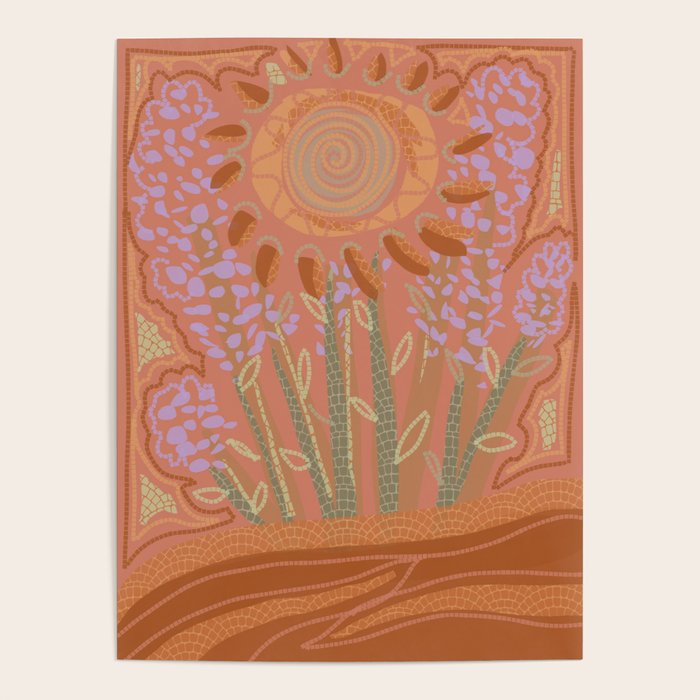 Fields of Burnt Sienna and Lavender Poster Gallery Image 1