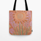 Fields of Burnt Sienna and Lavender Tote Bag Gallery Image 1