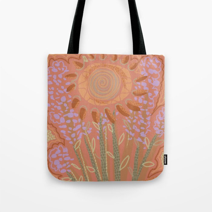 Fields of Burnt Sienna and Lavender Tote Bag Gallery Image 1