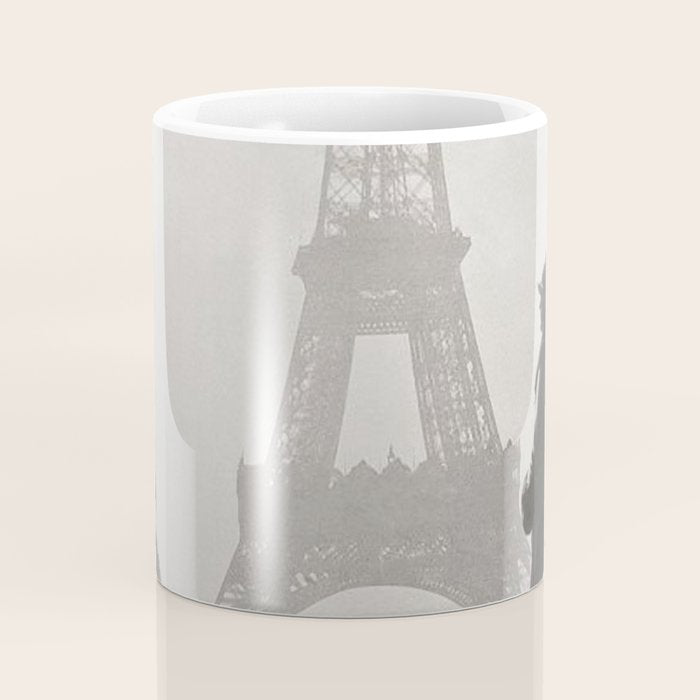 1920 Woman at the Gate, Eiffel Tower black and white photography / jazz age black & white photograph Coffee Mug Gallery Image 4