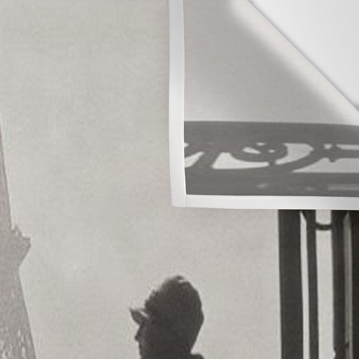1920 Woman at the Gate, Eiffel Tower black and white photography / jazz age black & white photograph Wall Tapestry Gallery Image 3