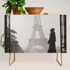 1920 Woman at the Gate, Eiffel Tower black and white photography / jazz age black & white photograph Credenza Gallery Image 1