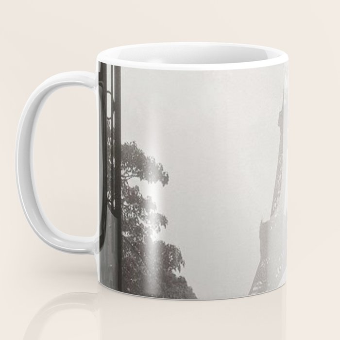 1920 Woman at the Gate, Eiffel Tower black and white photography / jazz age black & white photograph Coffee Mug Gallery Image 3