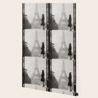 1920 Woman at the Gate, Eiffel Tower black and white photography / jazz age black & white photograph Wallpaper Gallery Image 2