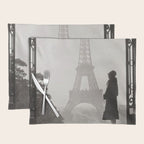 1920 Woman at the Gate, Eiffel Tower black and white photography / jazz age black & white photograph Placemat Gallery Image 1