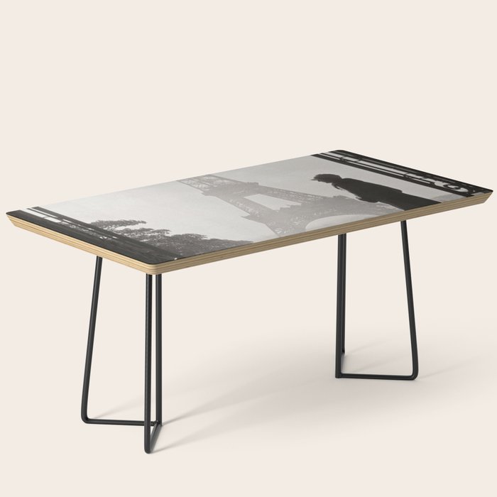 1920 Woman at the Gate, Eiffel Tower black and white photography / jazz age black & white photograph Coffee Table Gallery Image 1