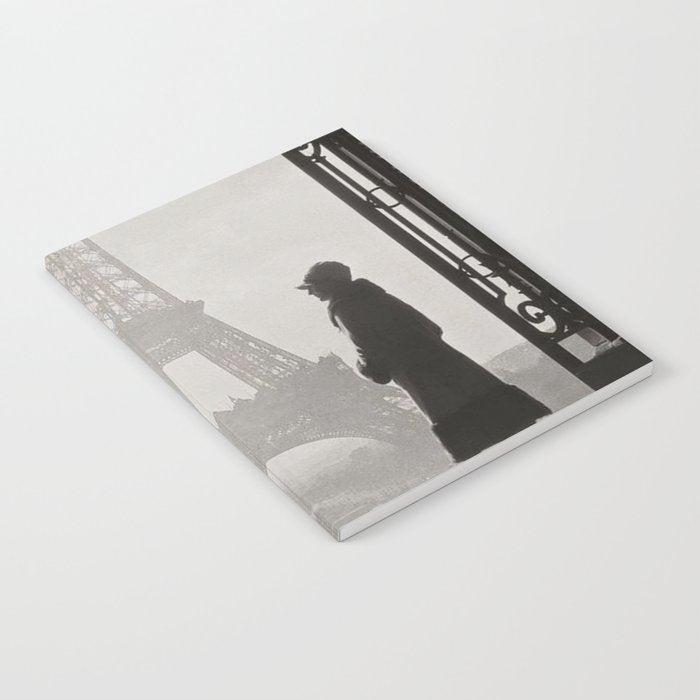 1920 Woman at the Gate, Eiffel Tower black and white photography / jazz age black & white photograph Notebook Gallery Image 2