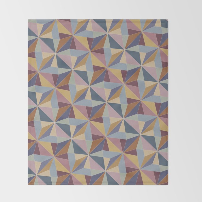 Kaleidoscope Tile Pattern II Cool Tone Pastel Throw Blanket Gallery Image 2